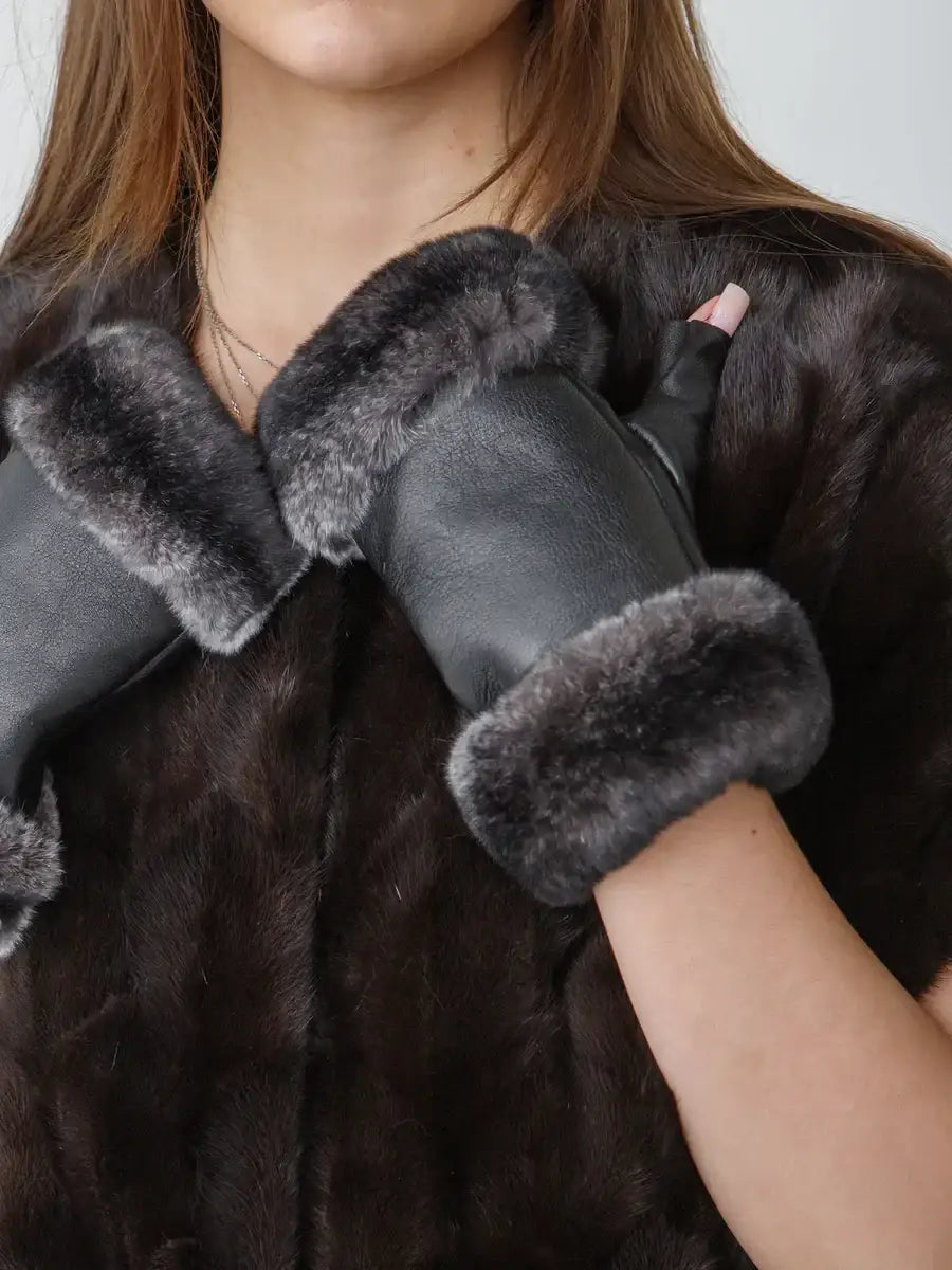 Mitaines Fourrées Noir / Taille Universelle