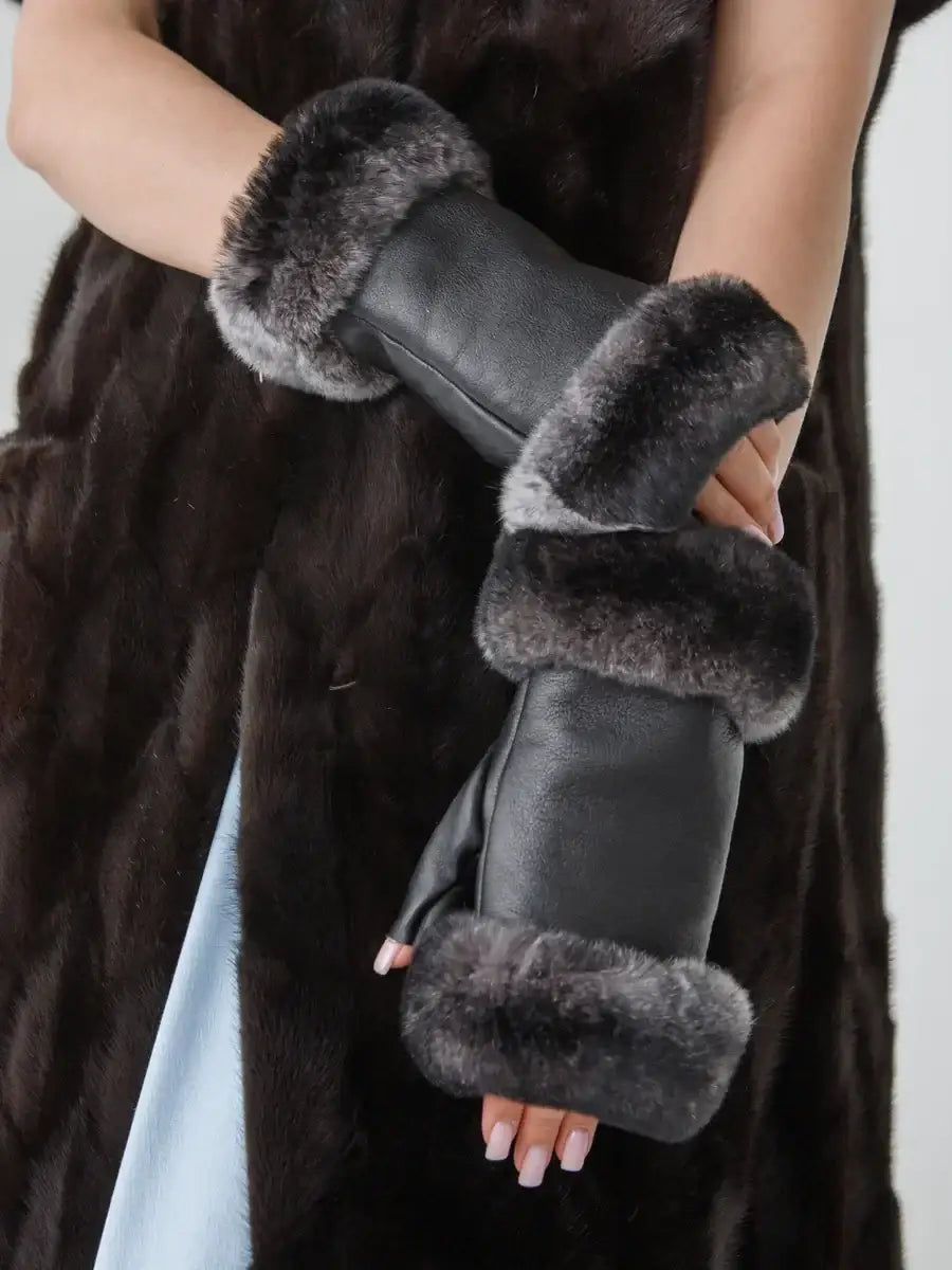 Mitaines Fourrées Noir / Taille Universelle