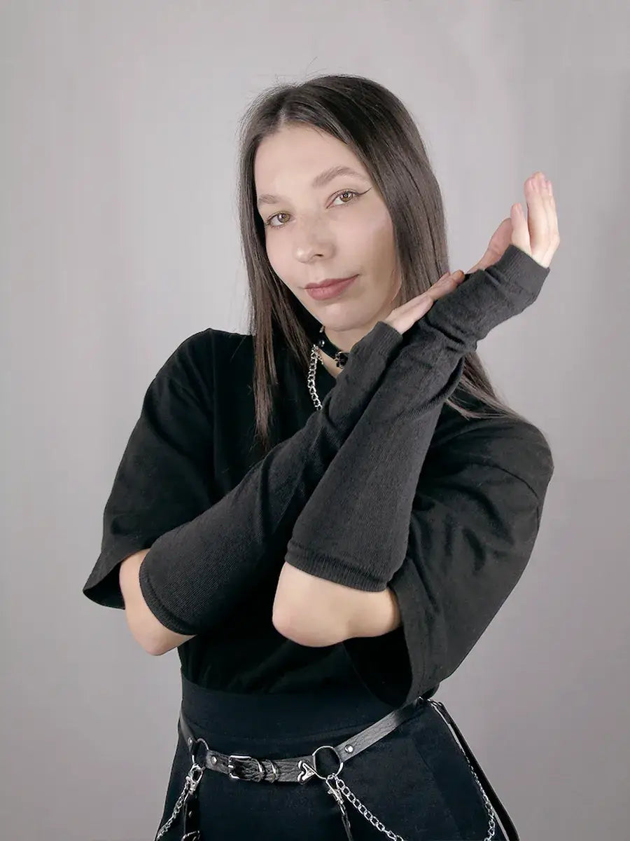 Gant Long Sans Doigt Gris foncé / Taille Universelle