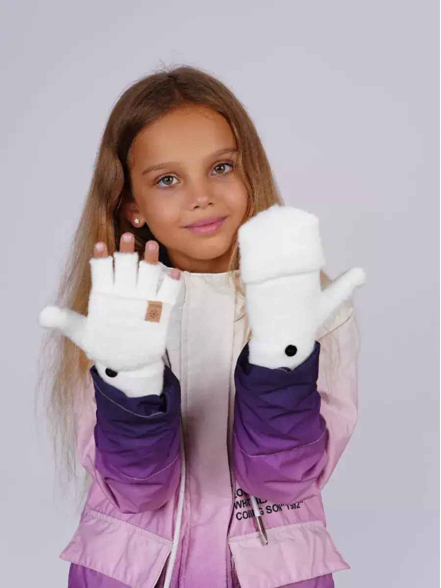Gant Mitaine Enfant Blanc