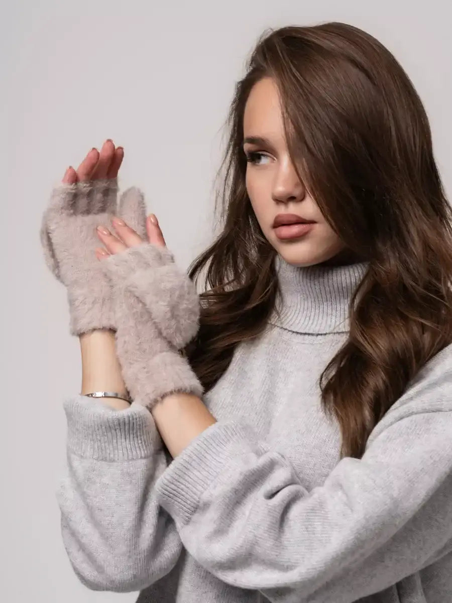 Mitaine Avec Capuchon Brun / Taille Universelle