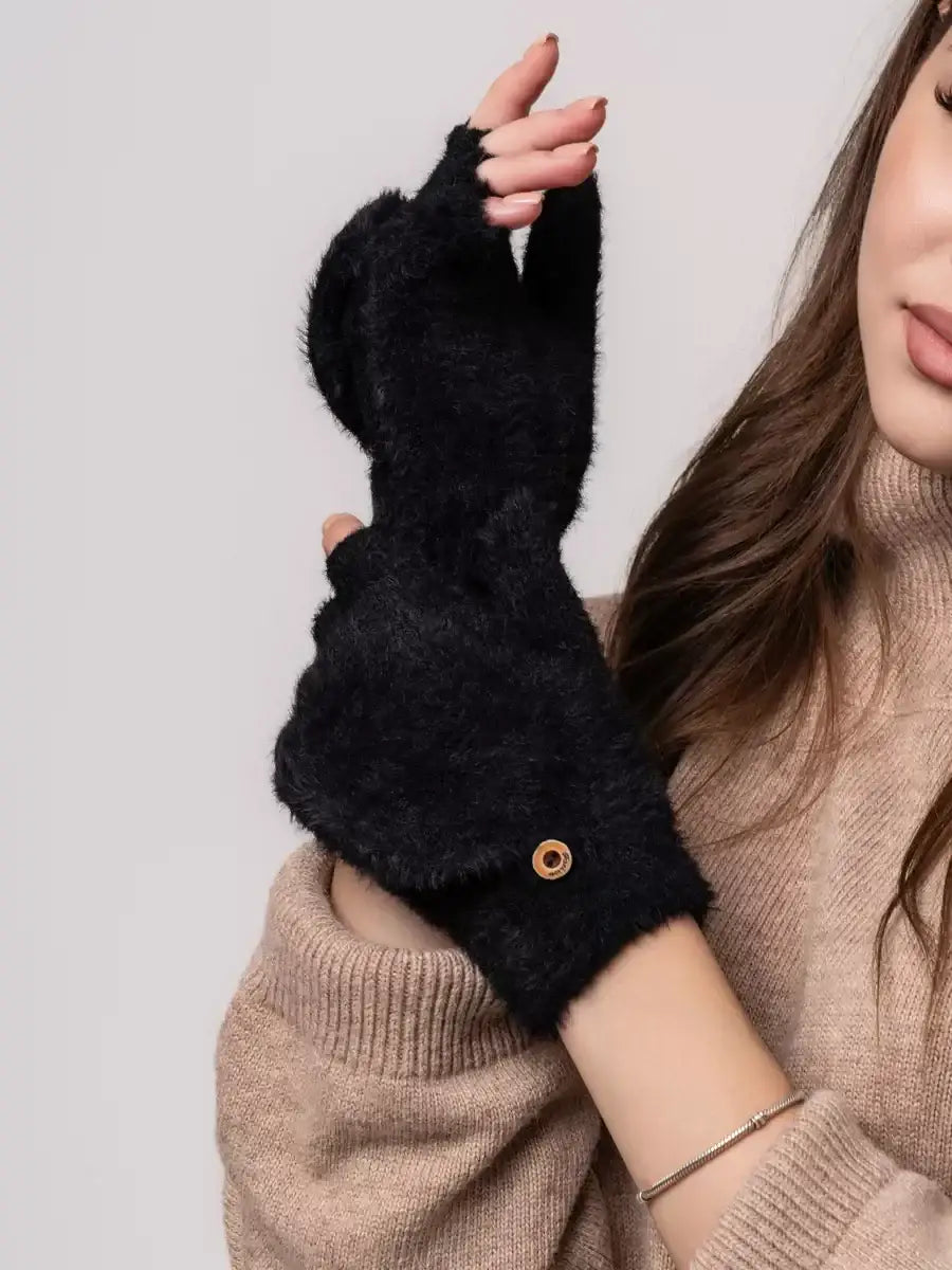 Mitaine Avec Capuchon Noir / Taille Universelle