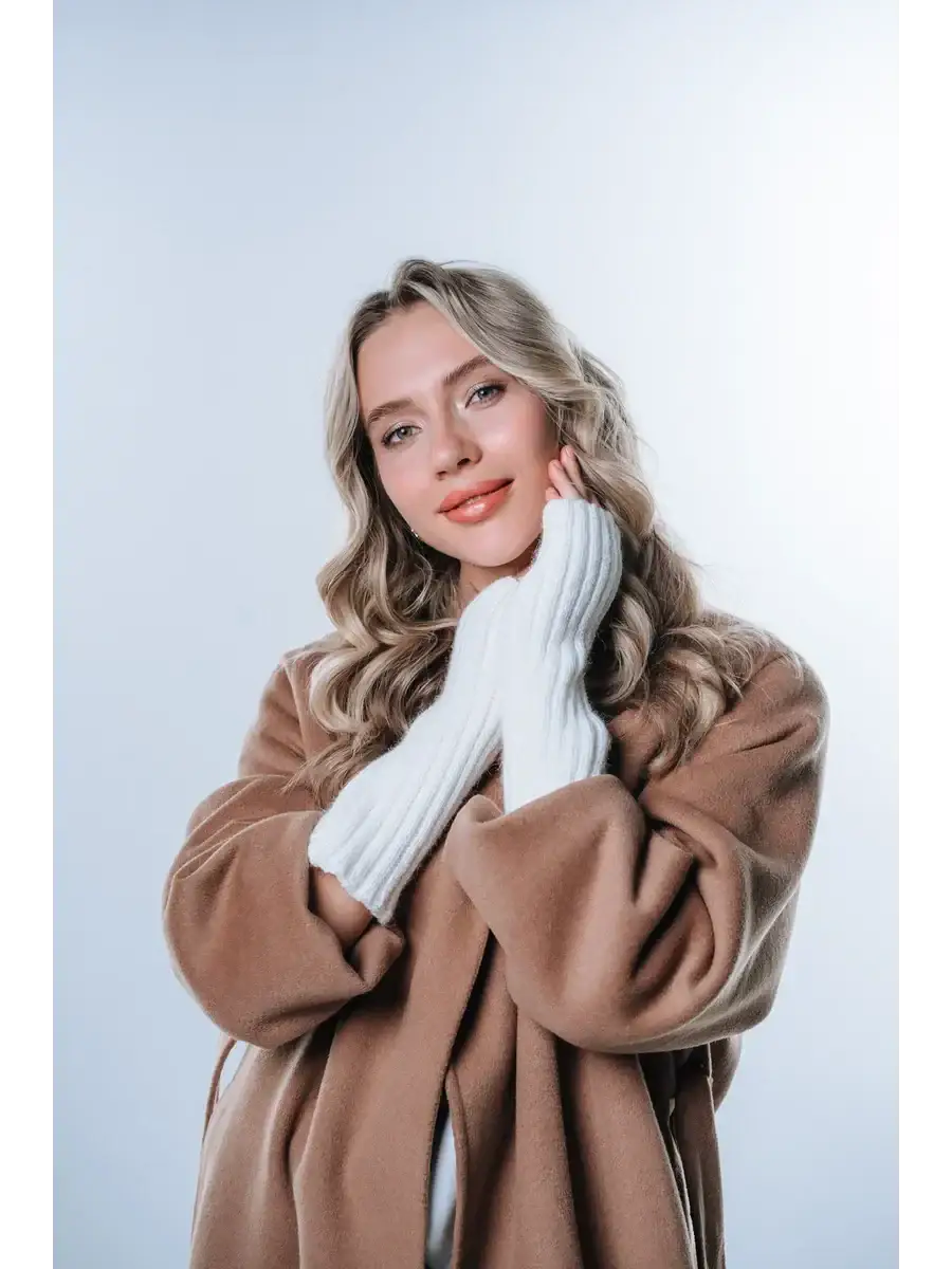 Mitaine Blanche En Laine Blanc / Taille Universelle