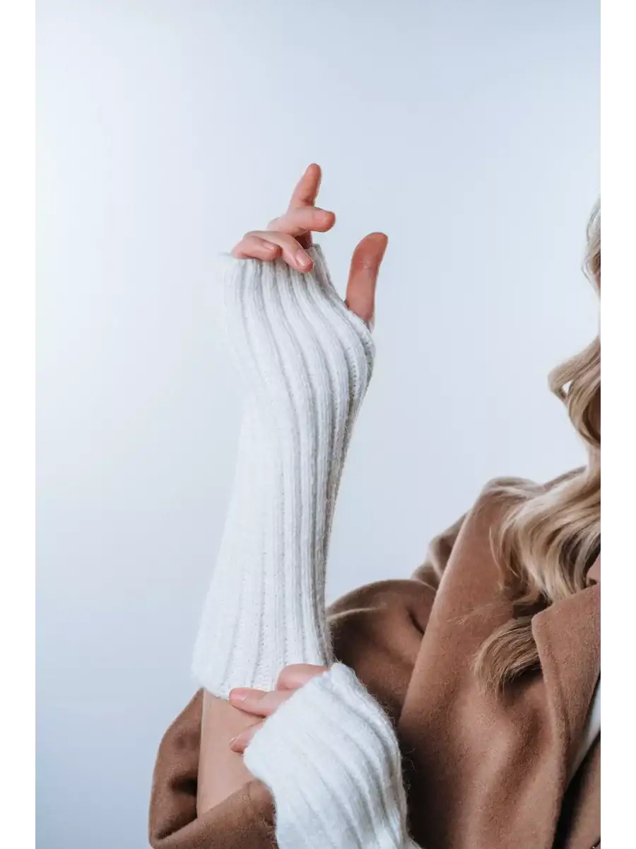 Mitaine Blanche En Laine Blanc / Taille Universelle
