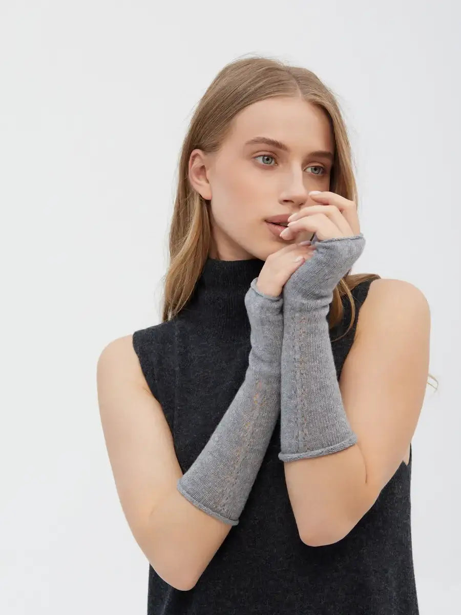 Mitaine Cachemire Grises gris / Taille Universelle
