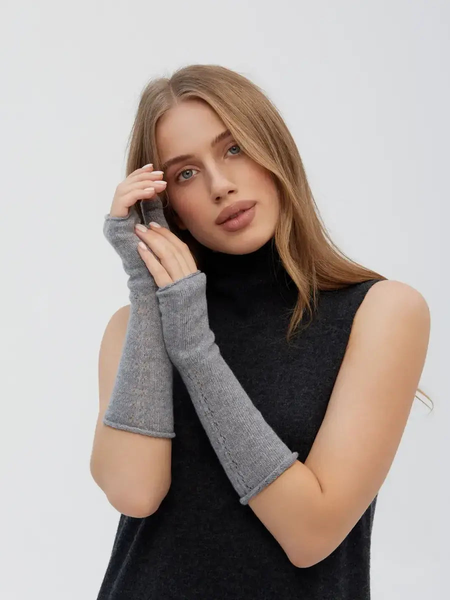 Mitaine Cachemire Grises gris / Taille Universelle