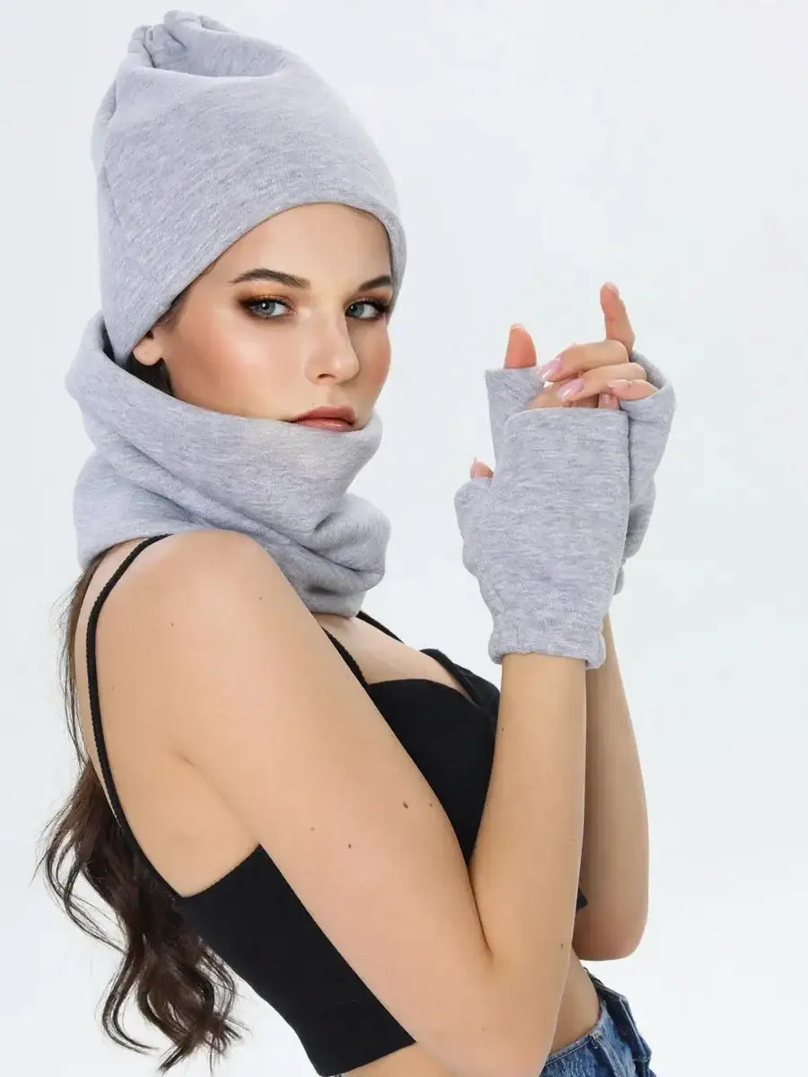 Mitaine Courte Gris clair / Taille universelle