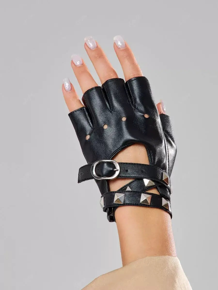 Mitaine Cuir Femme Luxe Noir