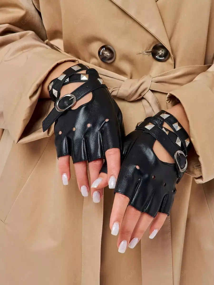 Mitaine Cuir Femme Luxe Noir