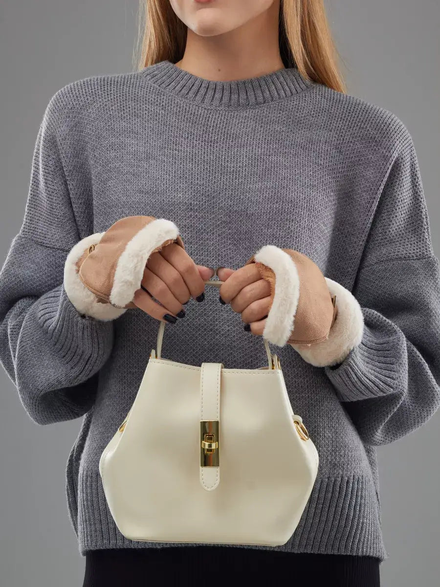 Mitaine Doublée Polaire Brun / Taille Universelle