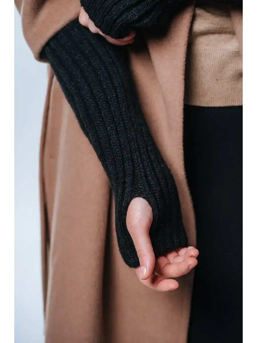 Mitaine En Laine Noir Noir / Taille Universelle