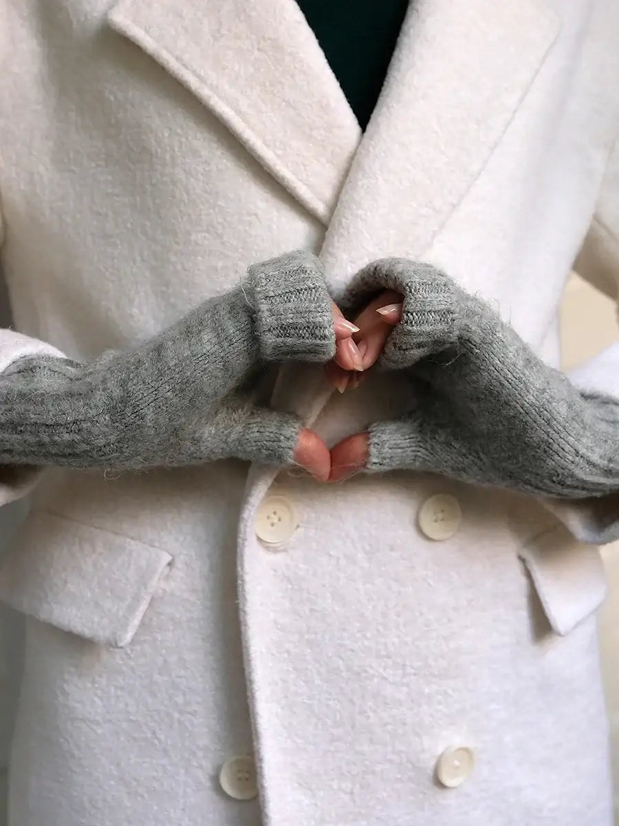 Mitaine En Soie Gris / Taille Universelle