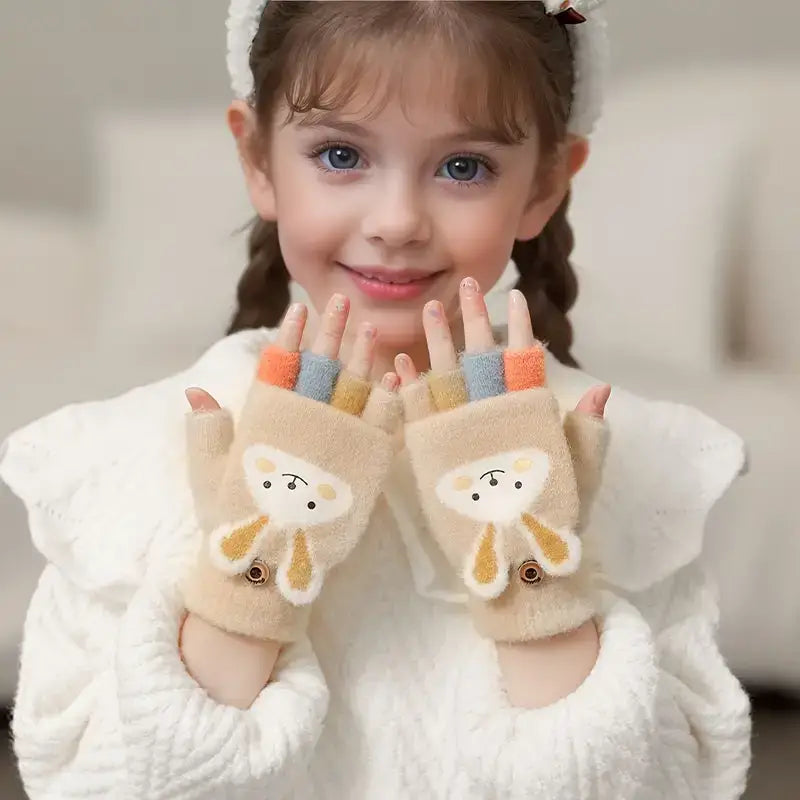 Mitaine Fille Beige / Taille Universelle