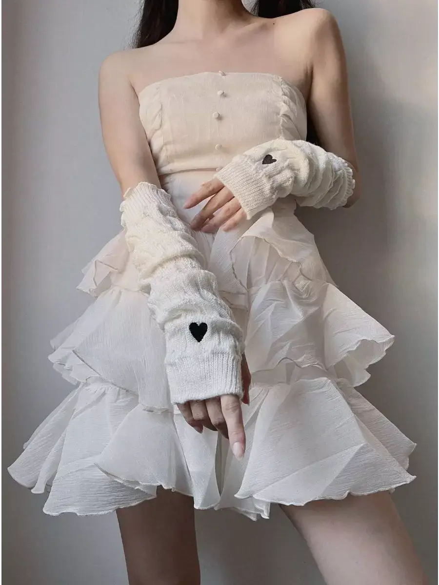 Mitaine Japonaise Motif coeur / Taille Universelle