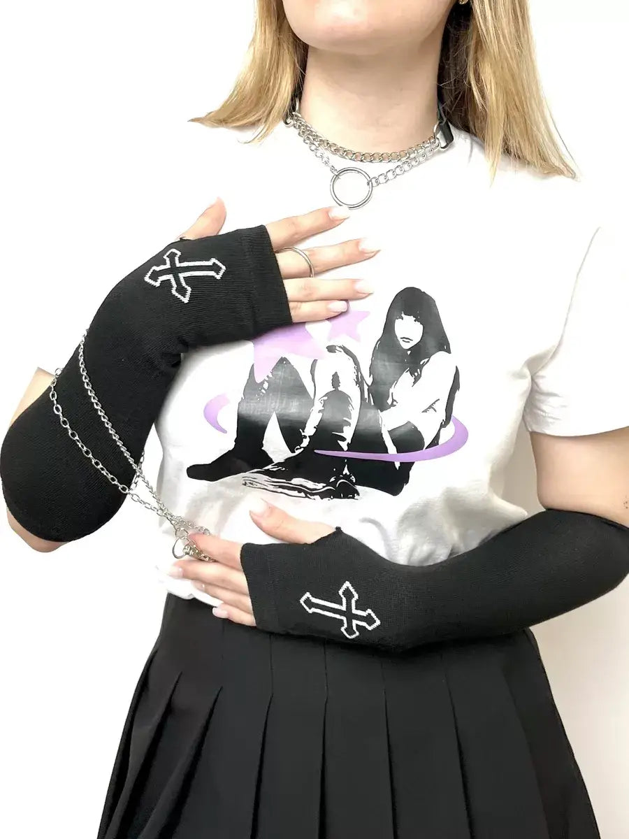 Mitaine Japonaise Motif croix / Taille Universelle