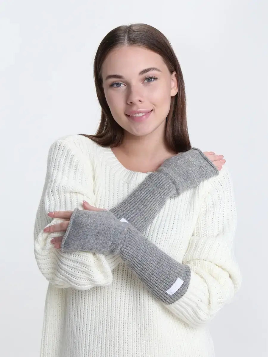 Mitaine Laine Angora Gris