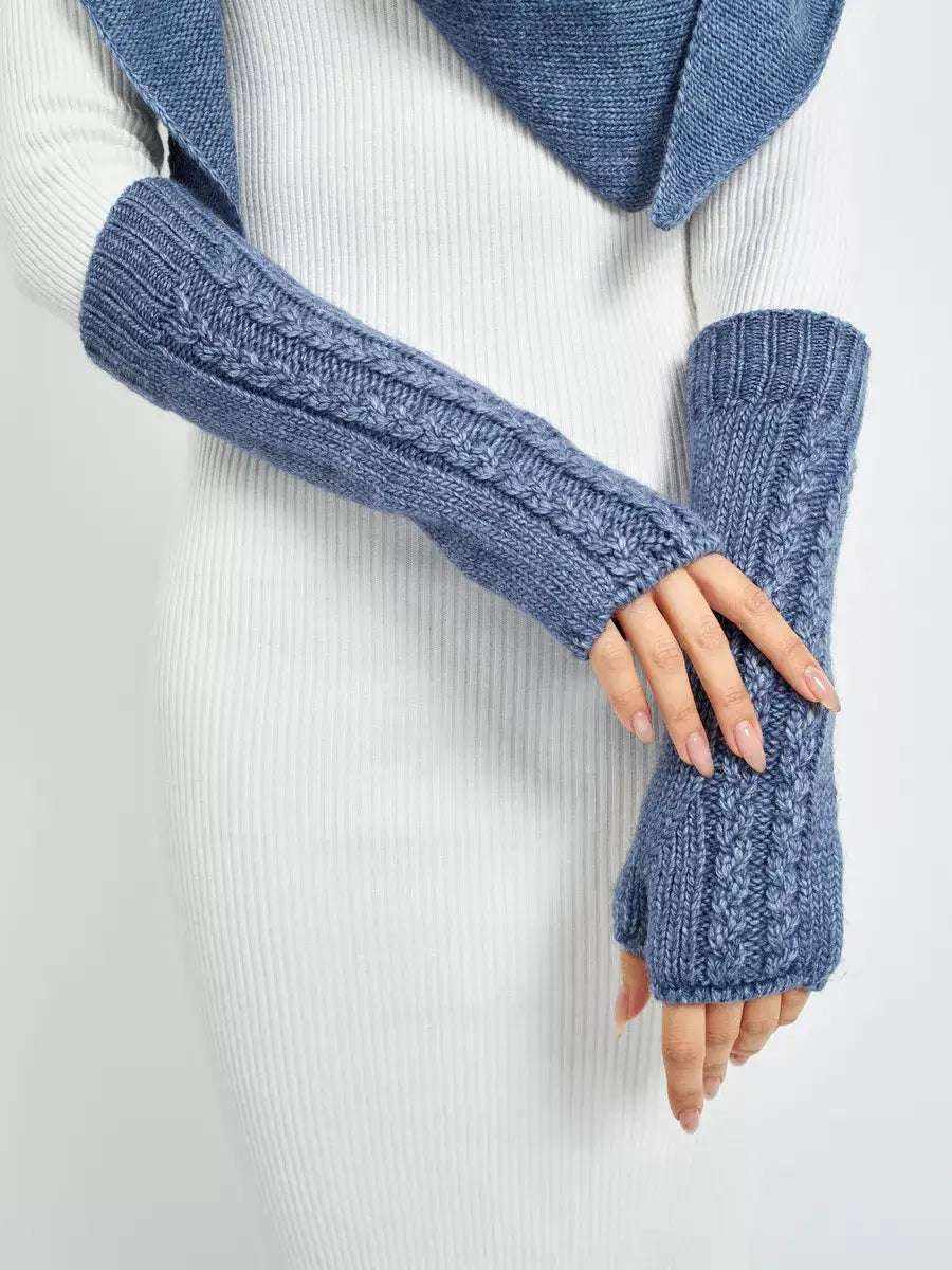 Mitaine Laine Femme Bleu / Taille Universelle