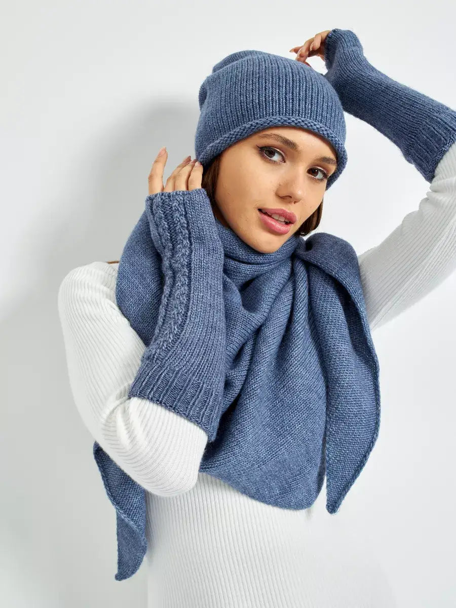 Mitaine Laine Femme Bleu / Taille Universelle