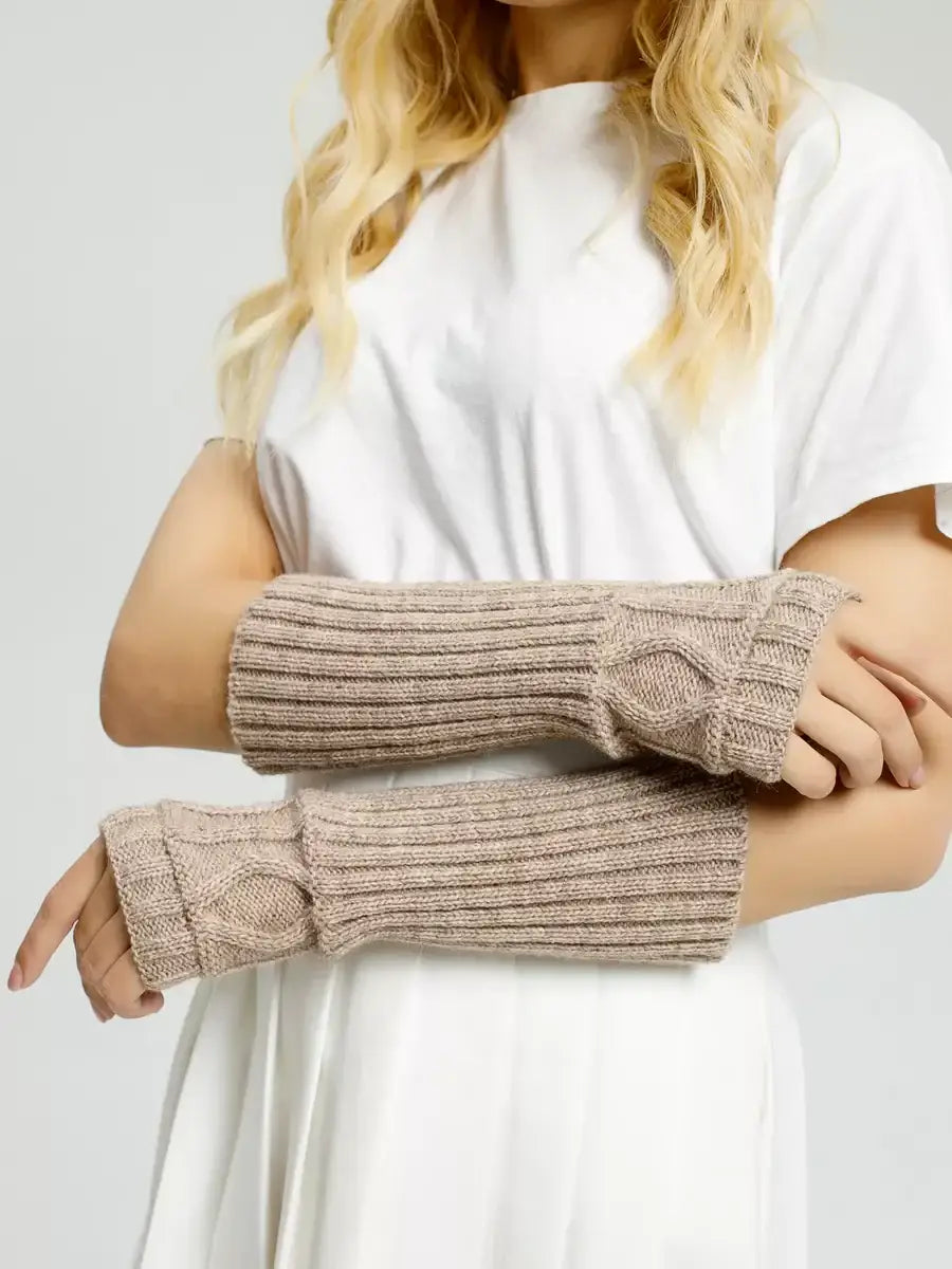 Mitaine Laine Merinos Beige / Taille Universelle