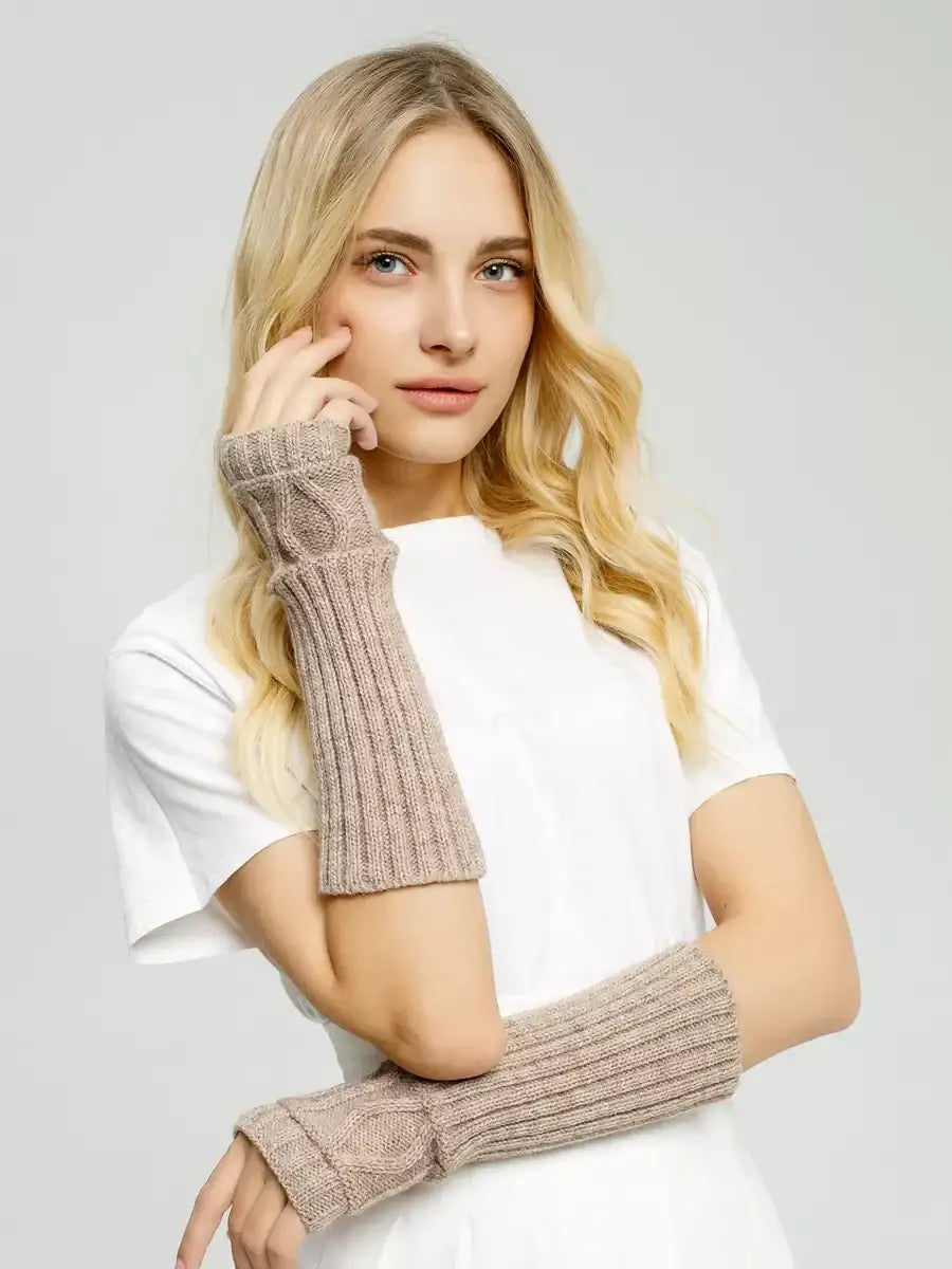 Mitaine Laine Merinos Beige / Taille Universelle
