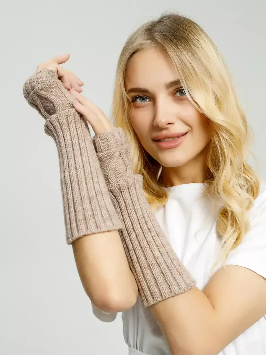 Mitaine Laine Merinos Beige / Taille Universelle