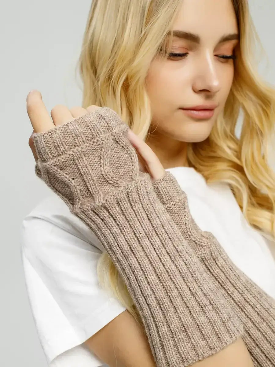 Mitaine Laine Merinos Beige / Taille Universelle