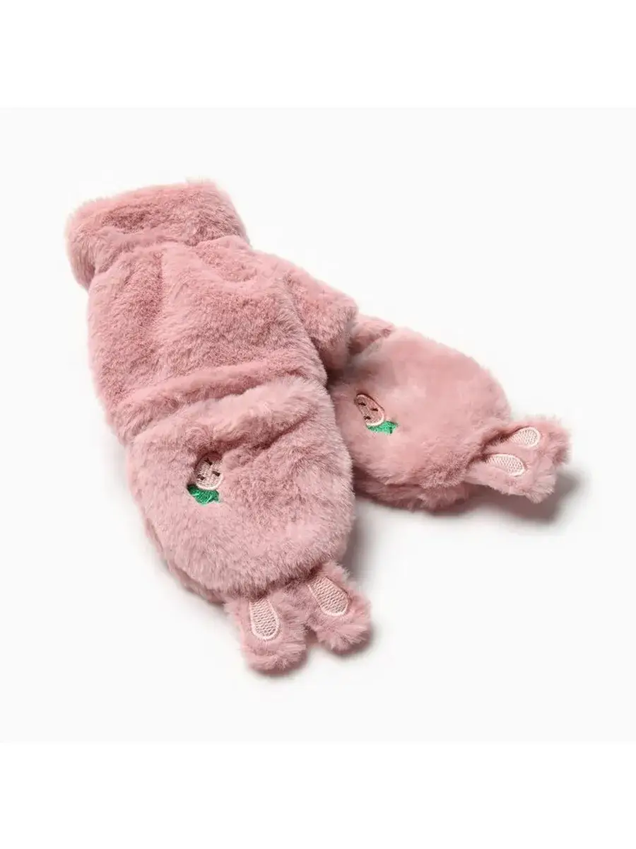 Mitaine Lapin Rose / Taille Universelle