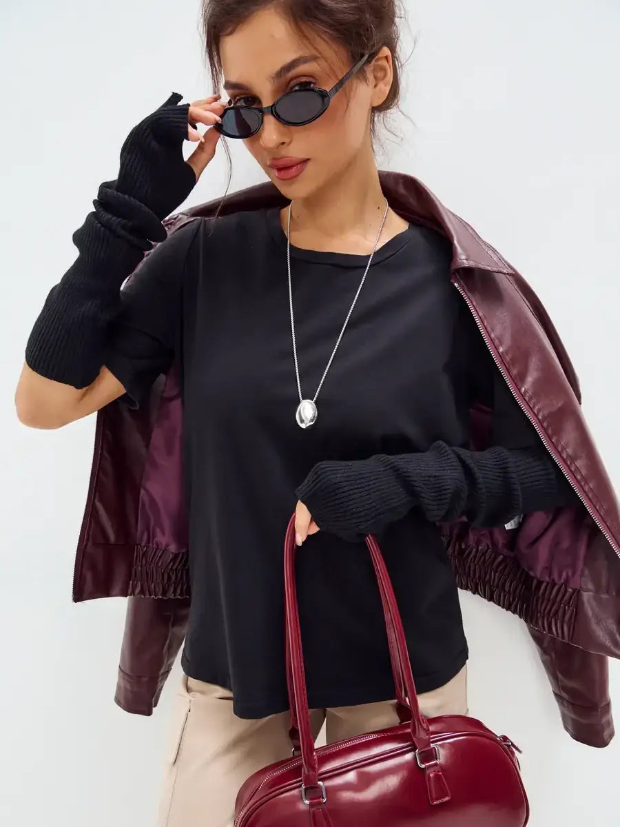 Mitaine Longue Noire Noir / Taille universelle