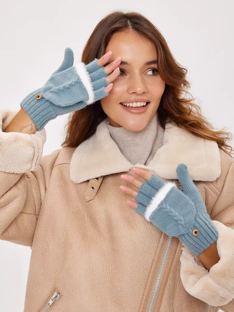 Mitaine Moufle Femme Bleu / Taille Universelle Gants Mitaines & Moufles Femme