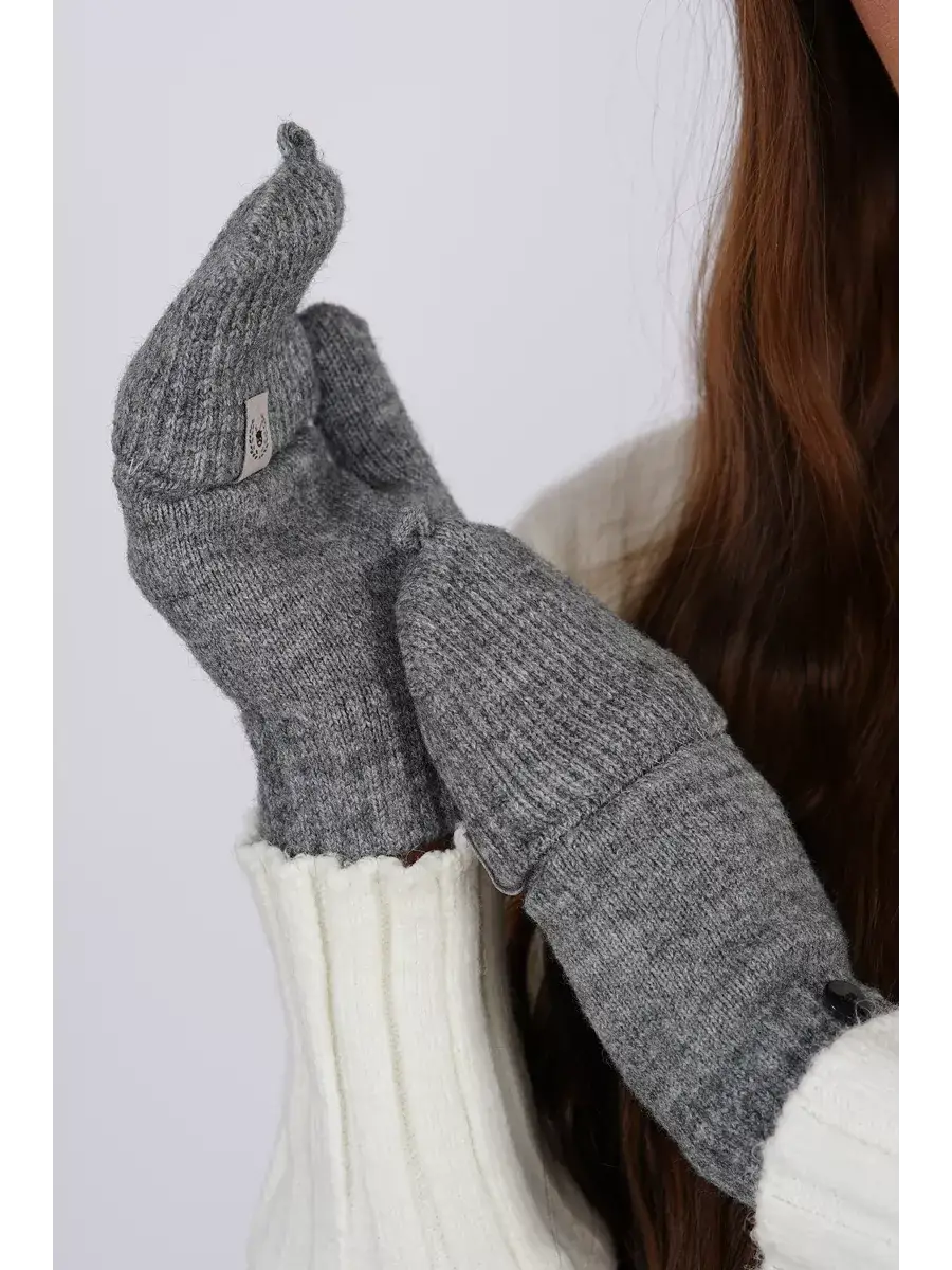 Mitaine Moufle Laine gris