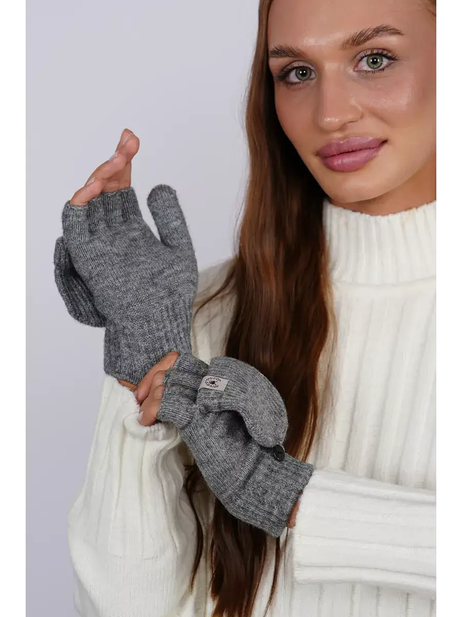 Mitaine Moufle Laine gris