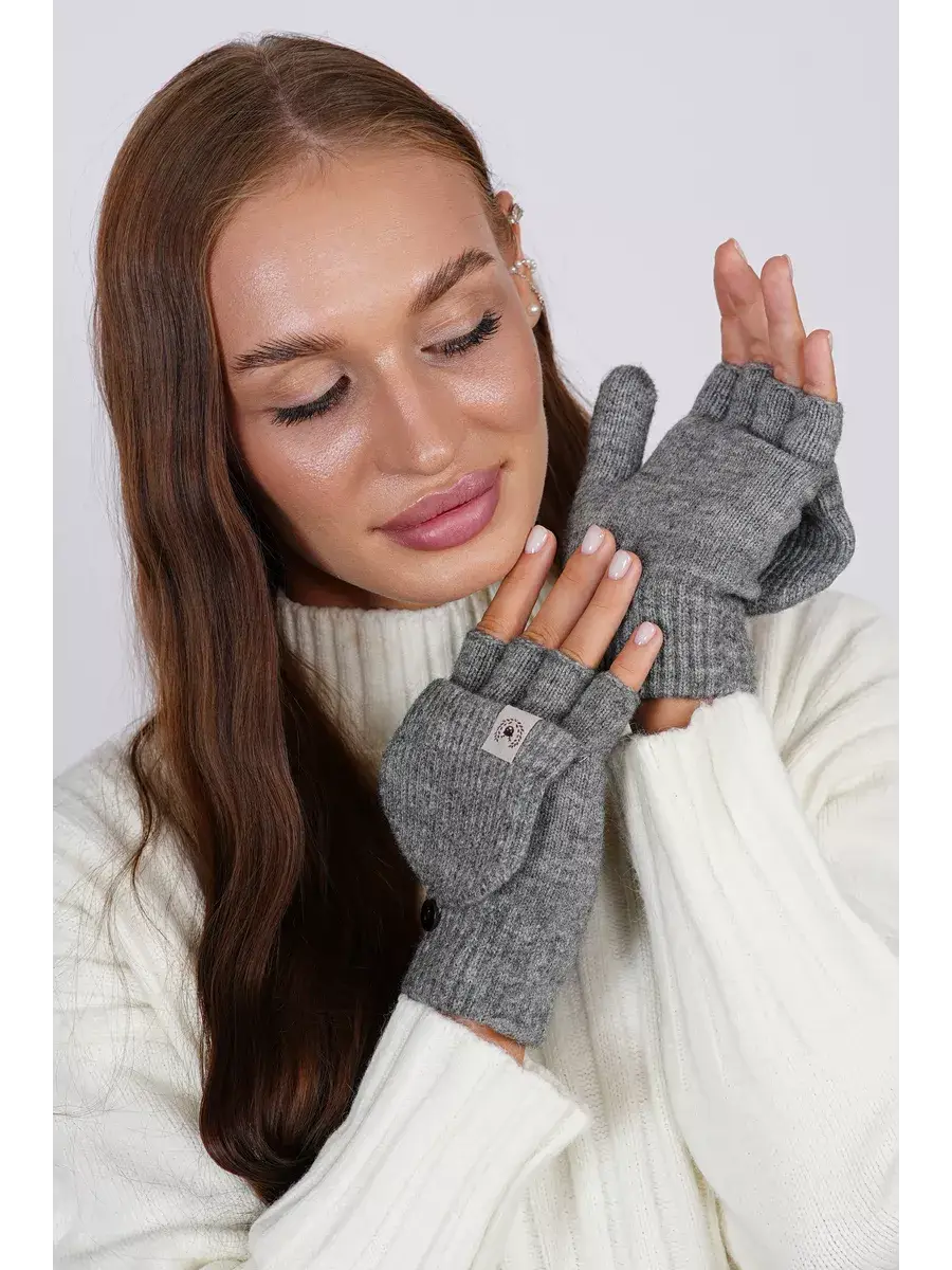 Mitaine Moufle Laine gris