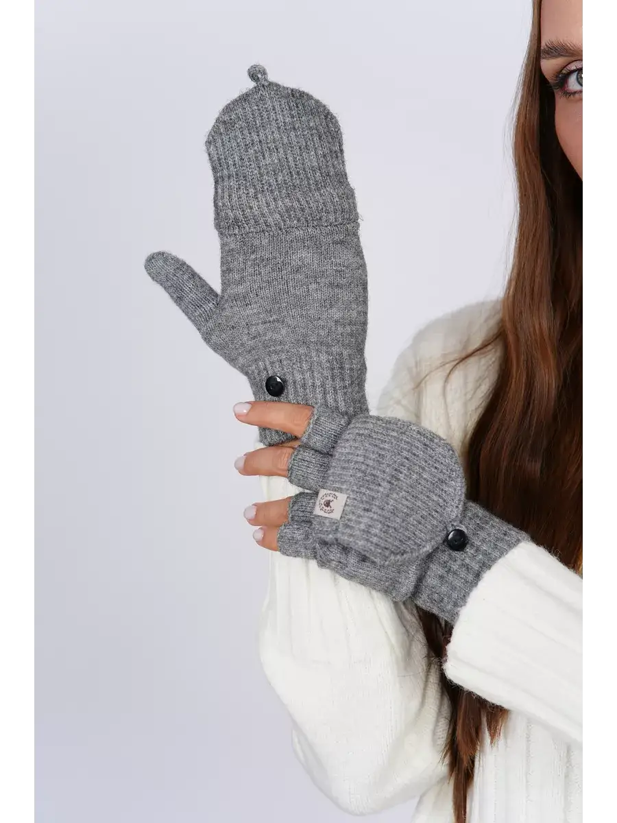 Mitaine Moufle Laine gris