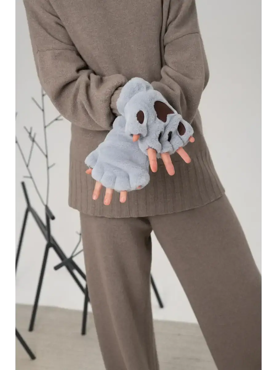 Mitaine Ours Gris / Taille Universelle