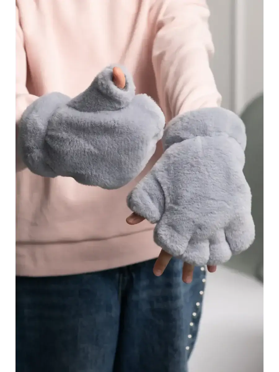 Mitaine Ours Gris / Taille Universelle