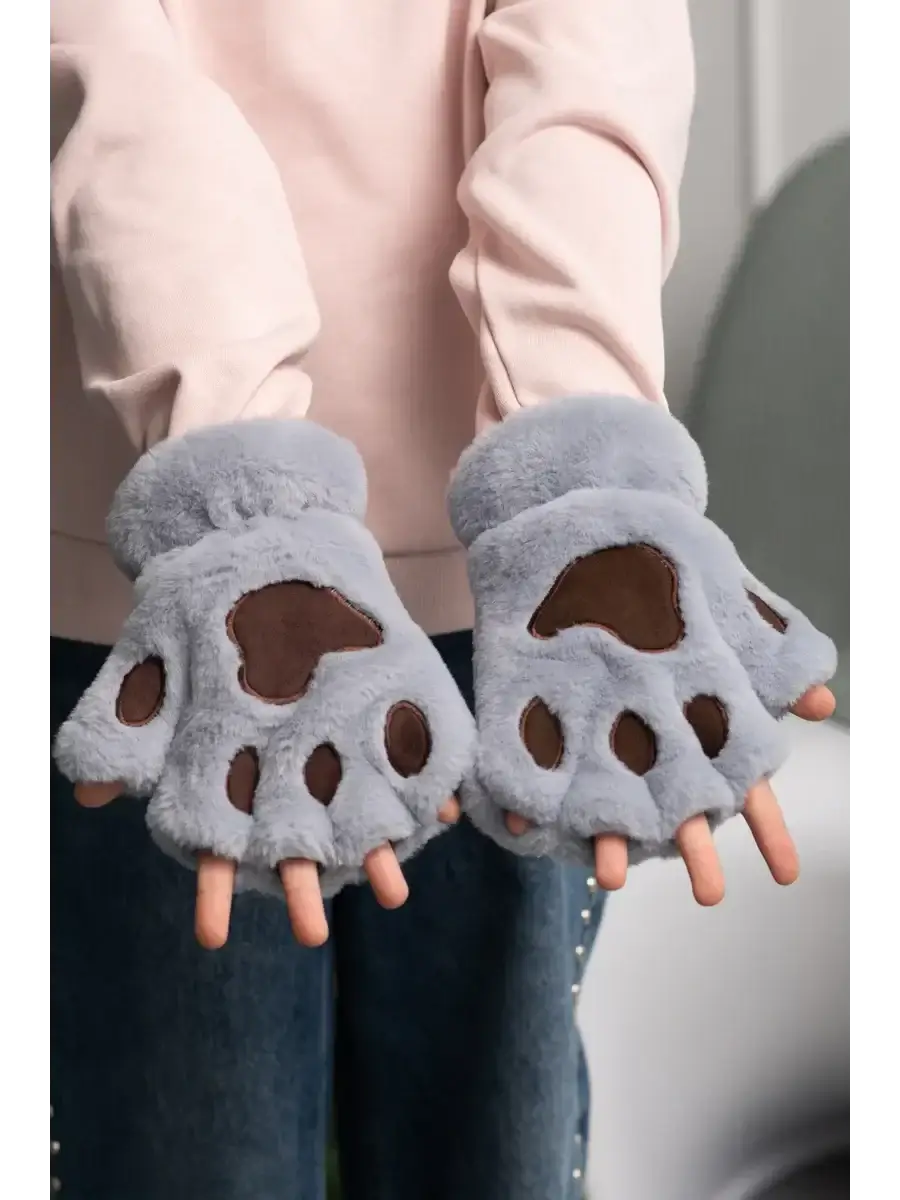 Mitaine Ours Gris / Taille Universelle