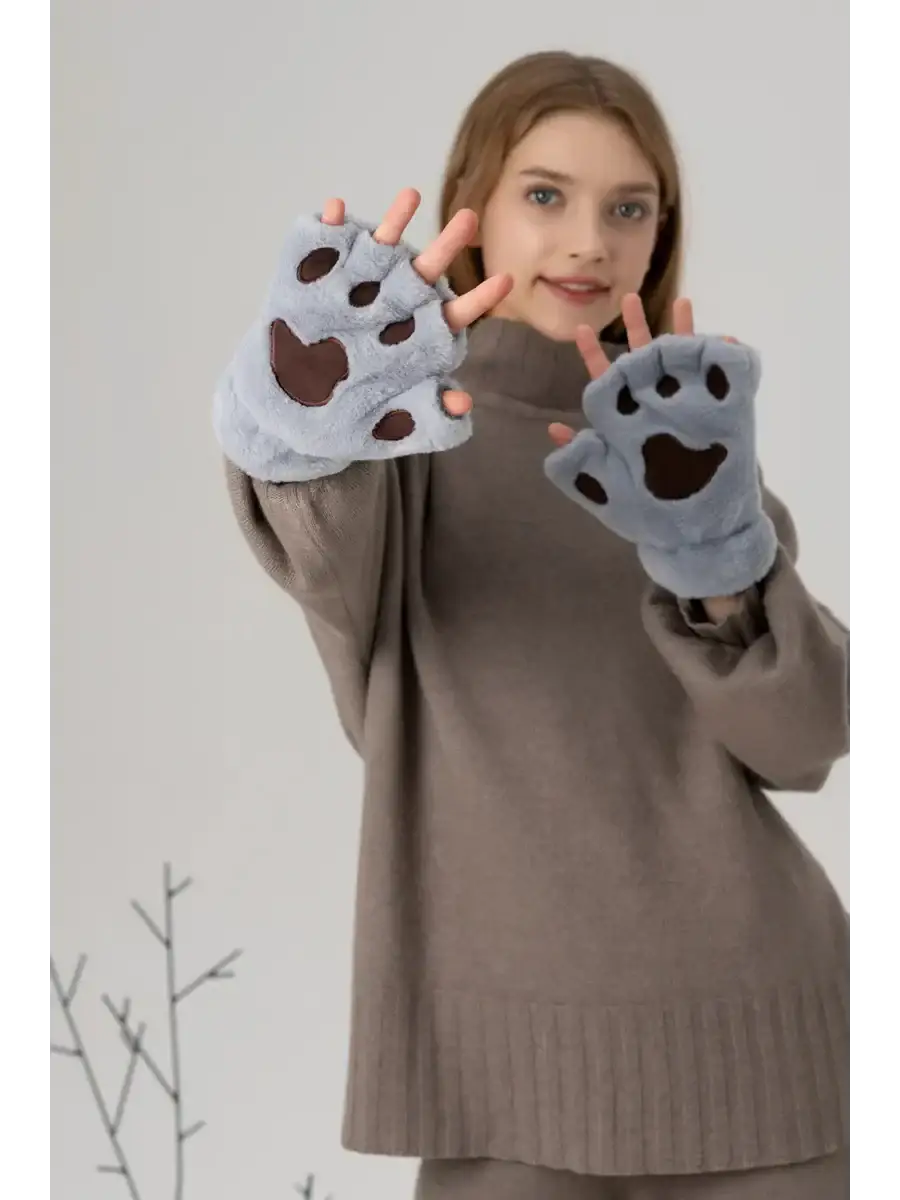 Mitaine Ours Gris / Taille Universelle