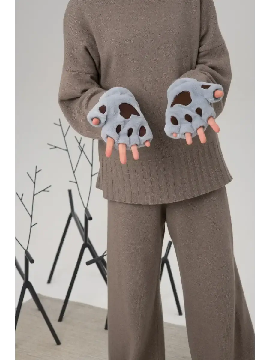 Mitaine Ours Gris / Taille Universelle