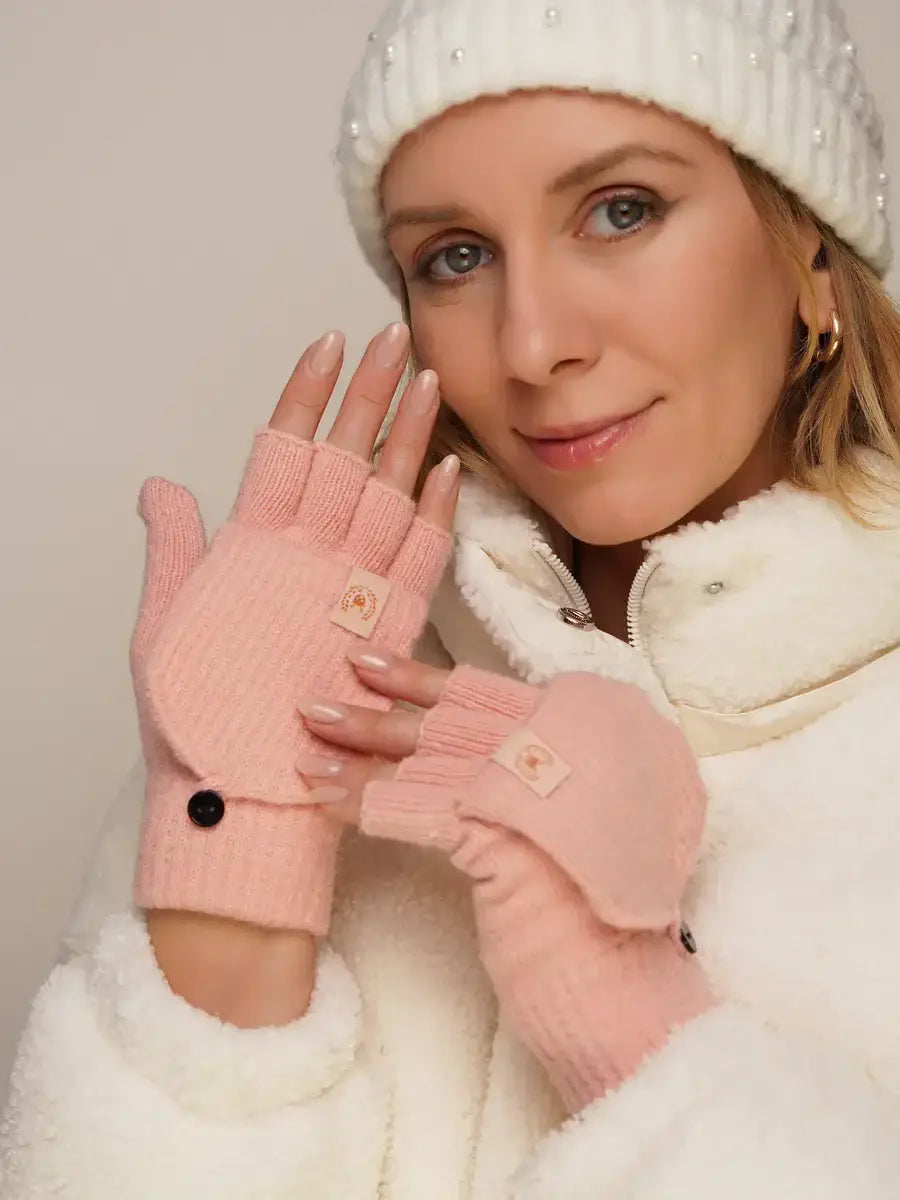 Mitaine Polaire Femme Rose clair / Taille Universelle Gants Mitaines & Moufles Femme