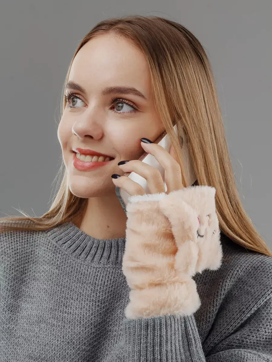Mitaine Renard Beige / Taille Universelle