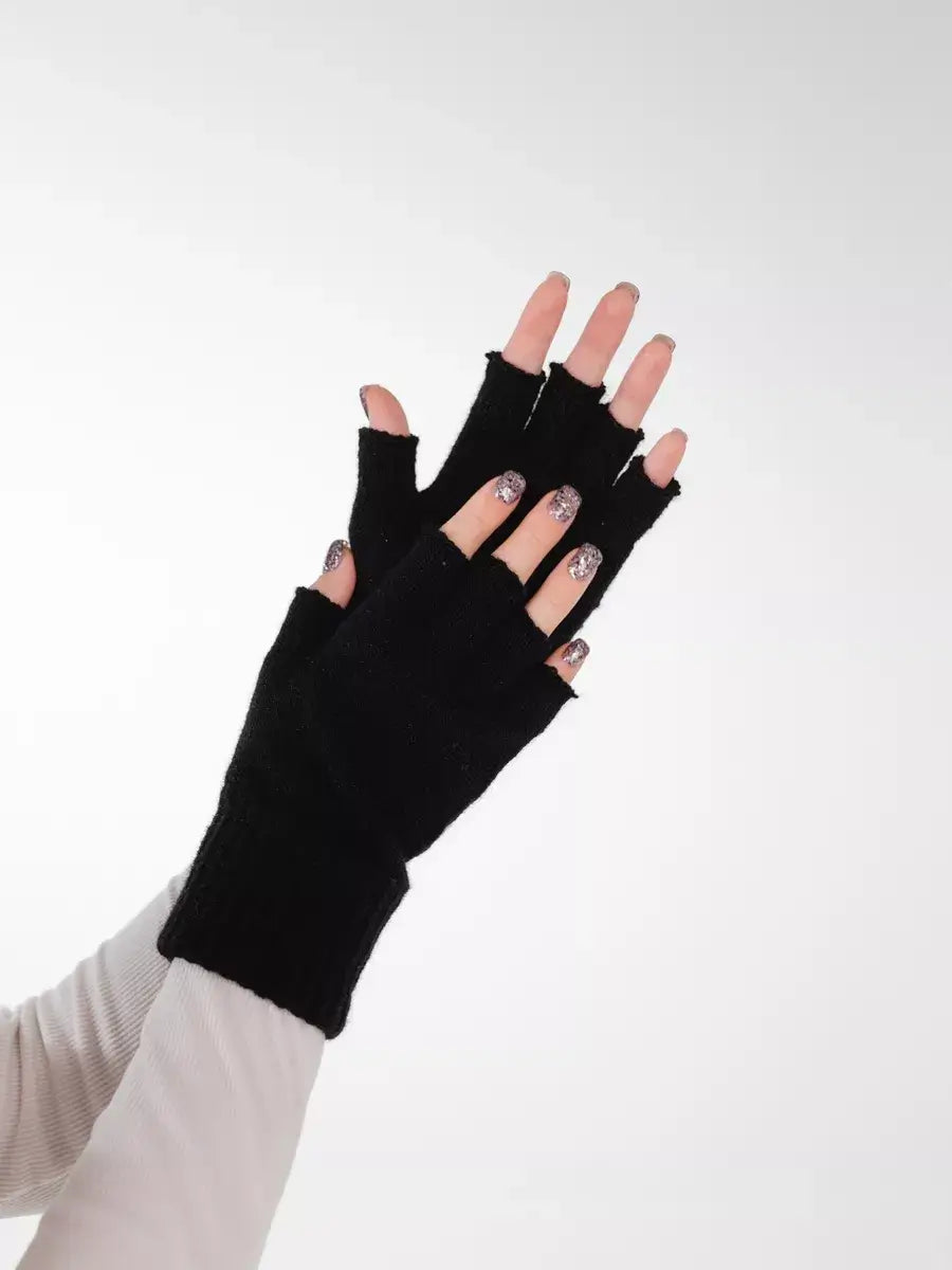 Mitaines Avec Doigts Noir / Taille universelle