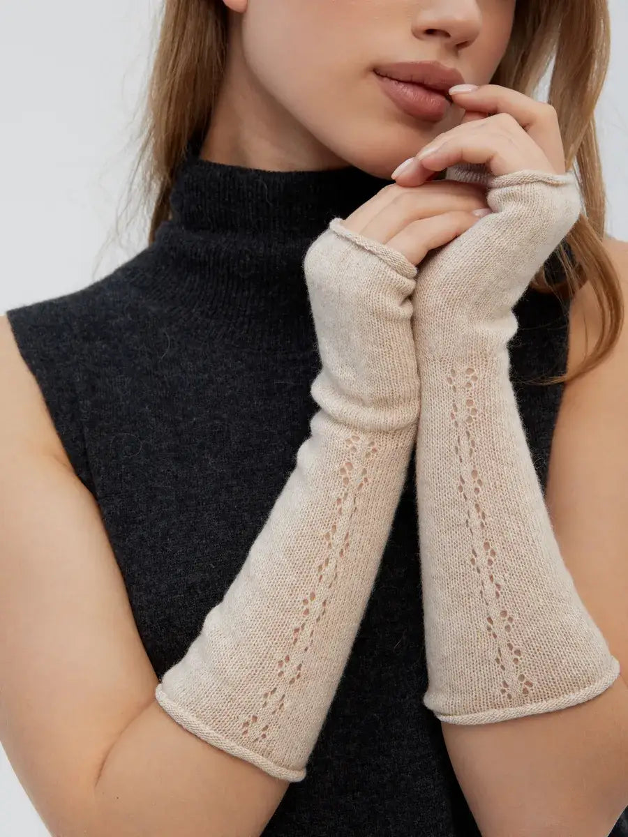 Mitaines Cachemire Beige beige / Taille universelle