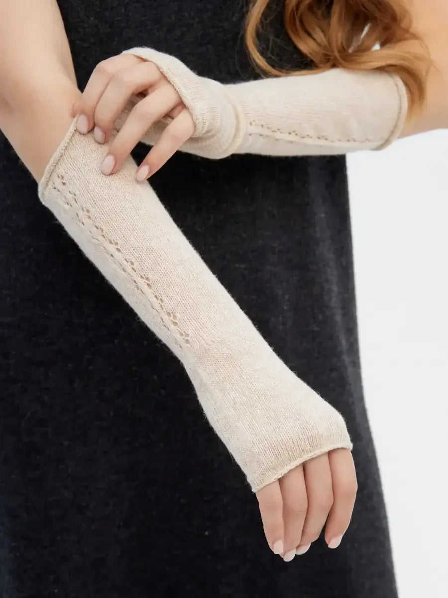 Mitaines Cachemire Beige beige / Taille universelle