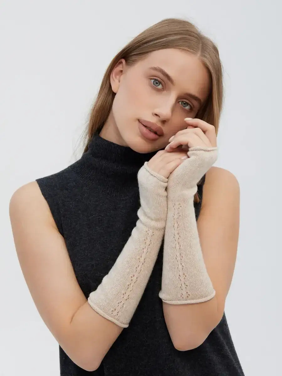 Mitaines Cachemire Beige beige / Taille universelle