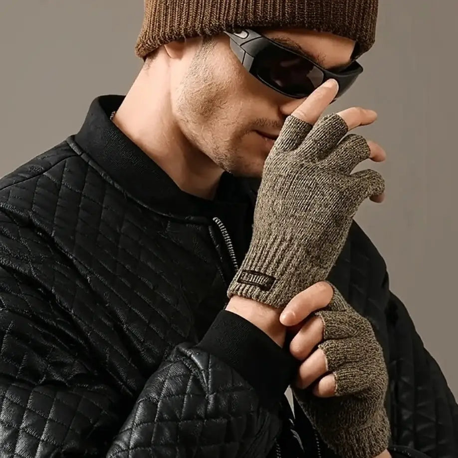 Mitaines Cachemire Homme Brun / L