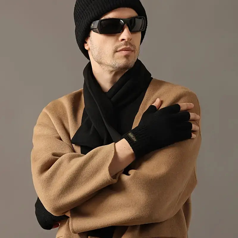 Mitaines Cachemire Homme Noir / L