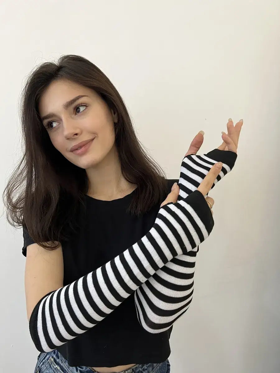 Mitaines Douces Noir et Blanc