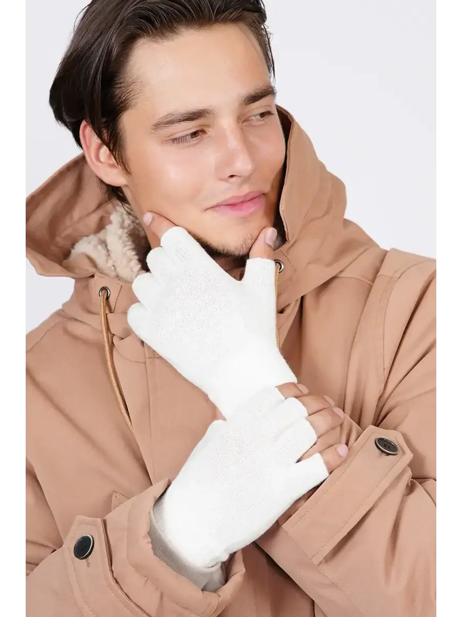 Mitaines Fines Homme Blanc / Taille Universelle