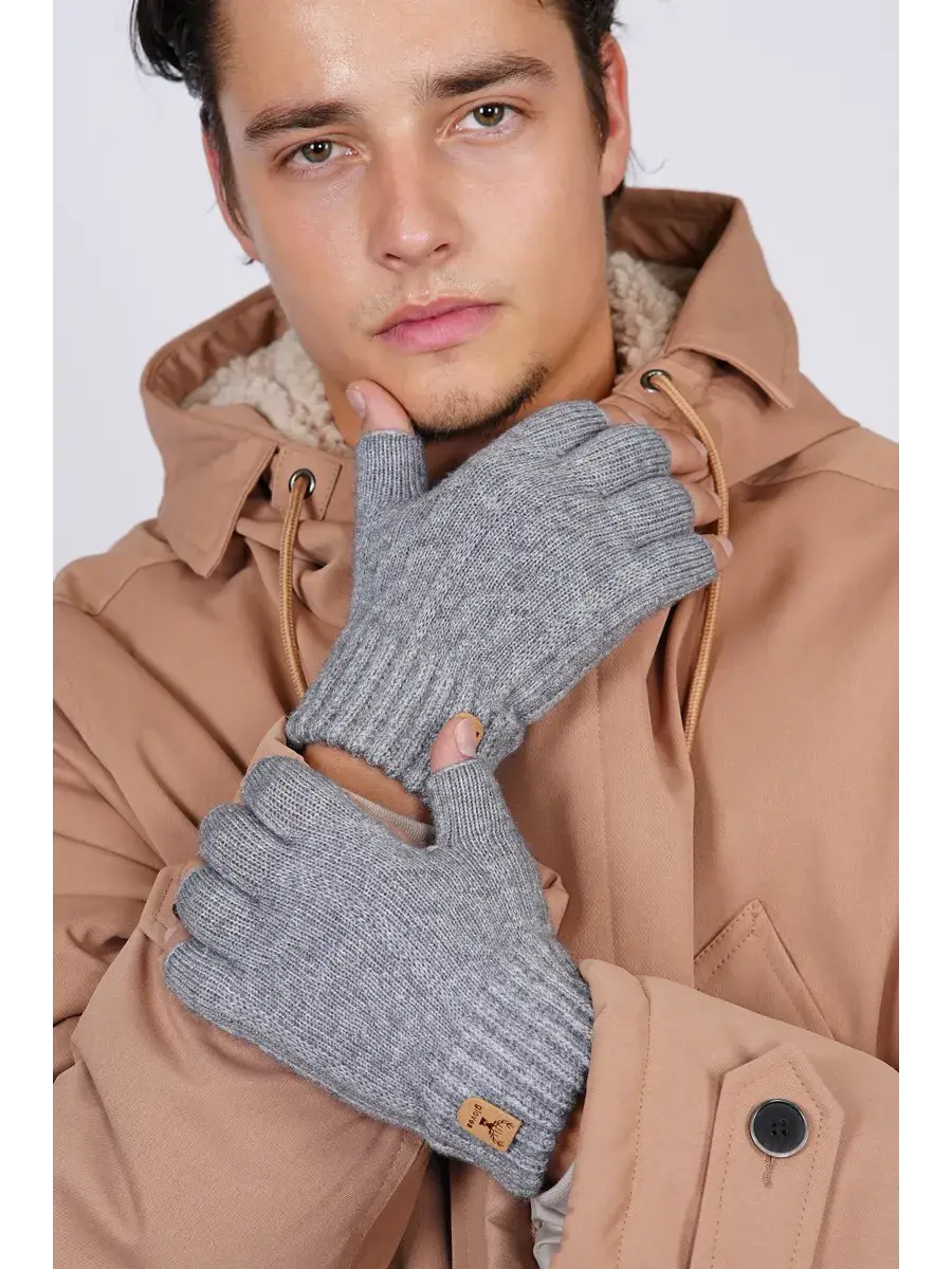 Mitaines Fines Homme Gris clair / Taille Universelle