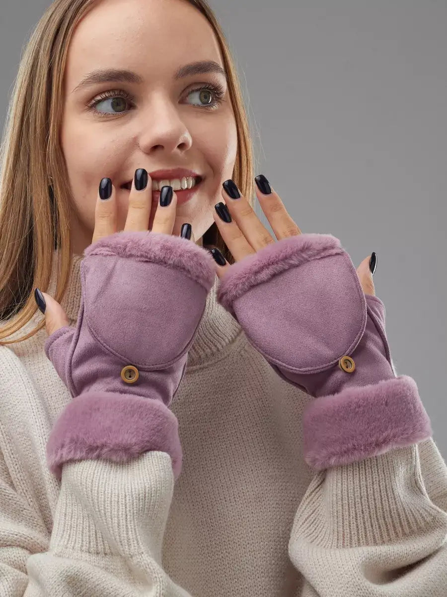 Moufles Convertibles Rose / Taille Universelle Gants Mitaines & Moufles Femme